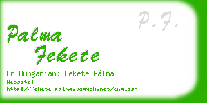 palma fekete business card